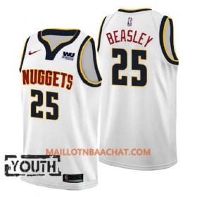 Maillot NBA Denver Nuggets Malik Beasley 25 2018-2019 Nike Blanc Swingman - Enfant